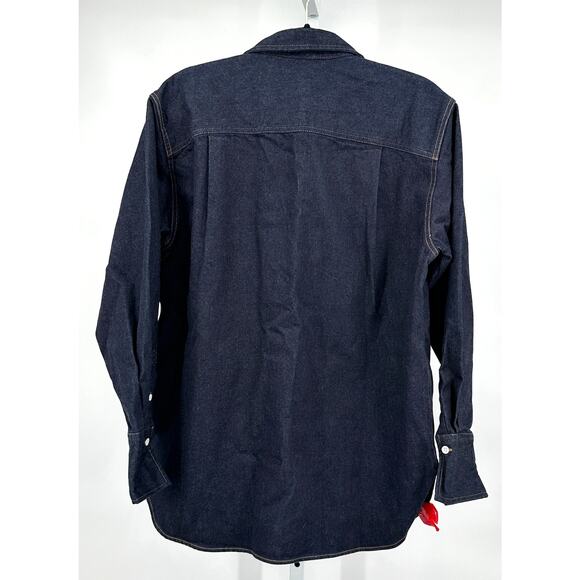 Frame Cashmere Denim Oversized Shirt Medium - Picture 4 of 11